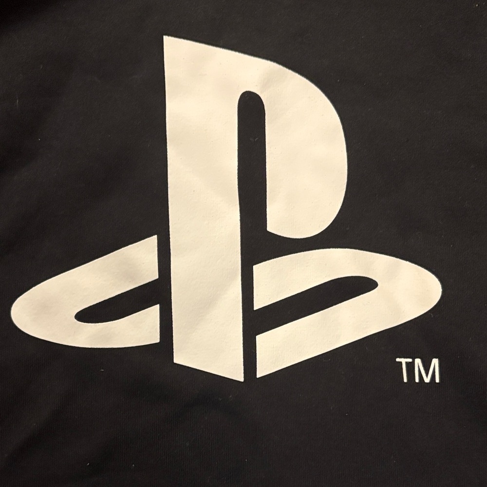 Sony Black Hoodie with White PlayStation Logo and Blue Sleeve Stripes - Picture 2 of 5